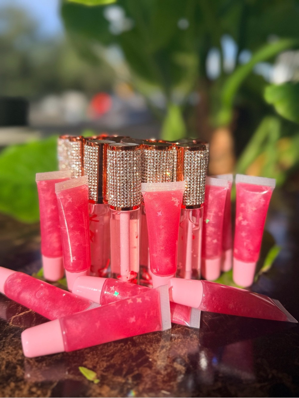 Pink Shimmer Lip Gloss Set - Women Bath & Body